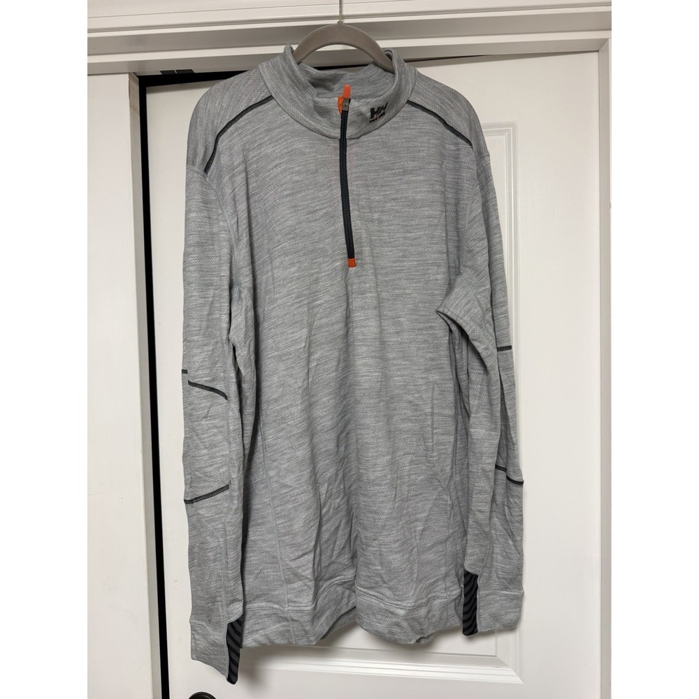 Helly Hansen Men's‎ Lifa Merino Midweight 1/4 Zip Top, Gray, Size 3XL